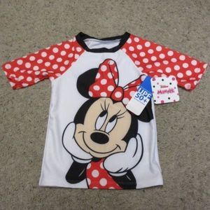 Minnie Mouse Rashguard Toddler Girls S/S top Sz 5T